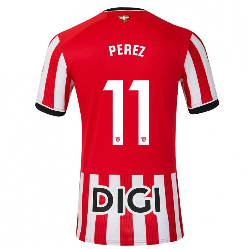 Danxen Men Adrián Pérez #11 Red Black White Home Jersey 2026/27 T-Shirt