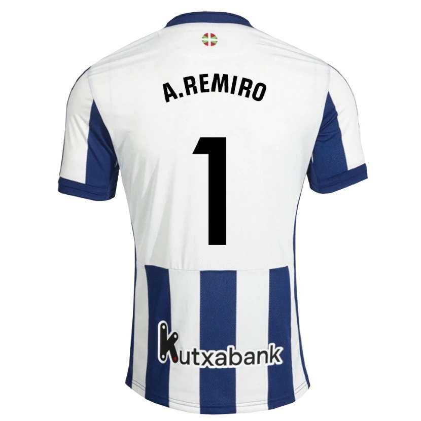 Danxen Men Álex Remiro #1 Navy White Goldenrod Home Jersey 2026/27 T-Shirt