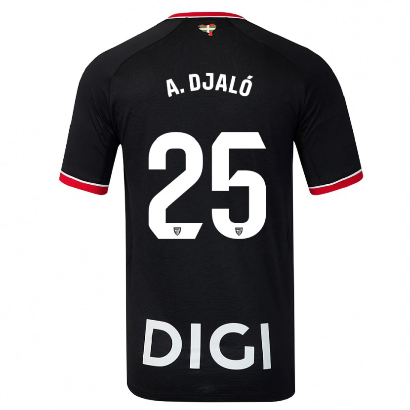 Danxen Men Álvaro Djaló #25 Black White Red Away Jersey 2026/27 T-Shirt