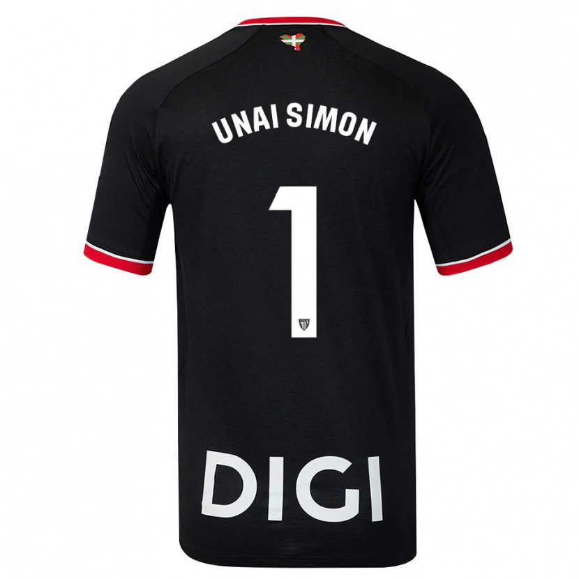 Danxen Men Unai Simón #1 Black White Red Away Jersey 2026/27 T-Shirt
