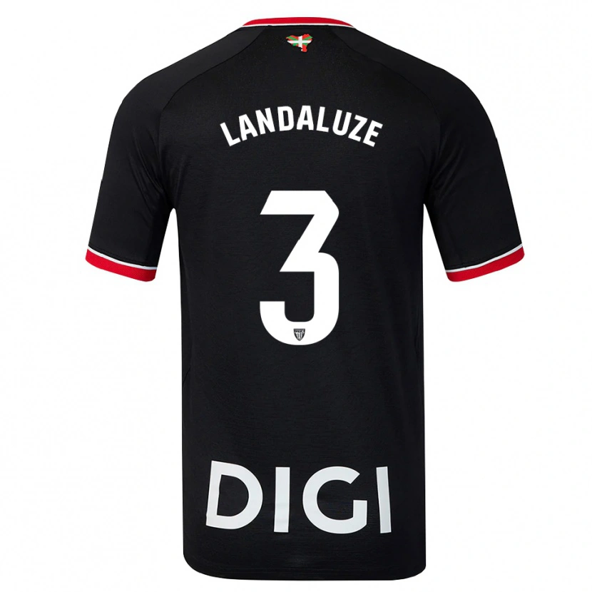 Danxen Men Naia Landaluze Marquínez #3 Black White Red Away Jersey 2026/27 T-Shirt