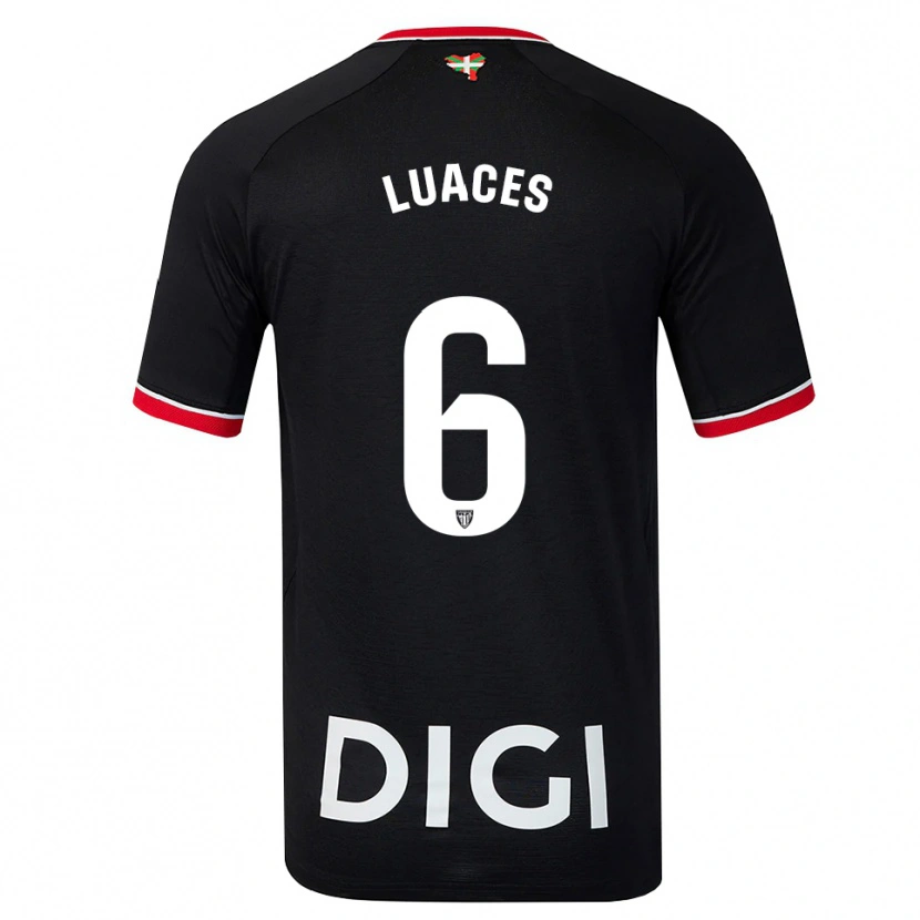 Danxen Men Iraitz Luaces #6 Black White Red Away Jersey 2026/27 T-Shirt