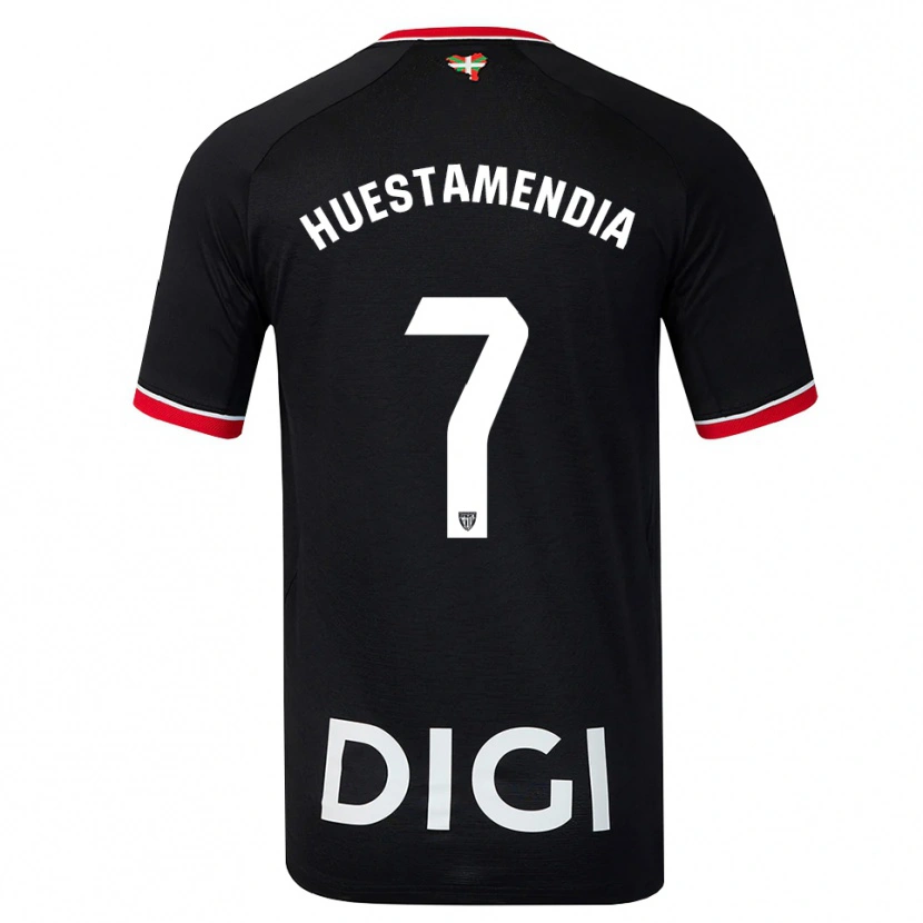 Danxen Men Peio Huestamendia #7 Black White Red Away Jersey 2026/27 T-Shirt