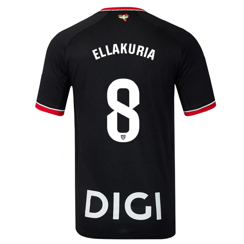 Danxen Men Eneko Ellakuria #8 Black White Red Away Jersey 2026/27 T-Shirt