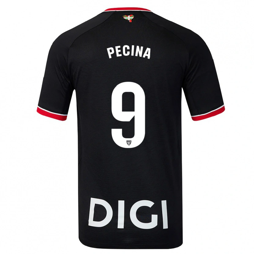 Danxen Men Ander Peciña #9 Black White Red Away Jersey 2026/27 T-Shirt