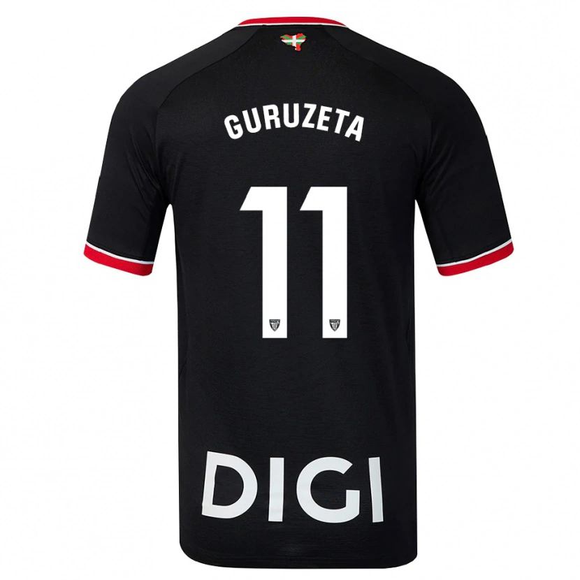 Danxen Men Gorka Guruzeta #11 Black White Red Away Jersey 2026/27 T-Shirt
