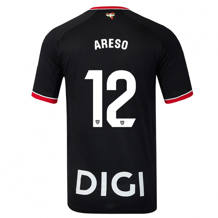 Danxen Men Jesús Areso #12 Black White Red Away Jersey 2026/27 T-Shirt