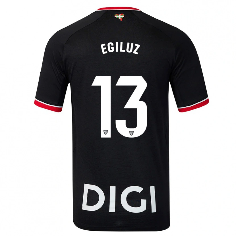 Danxen Men Unai Egiluz #13 Black White Red Away Jersey 2026/27 T-Shirt