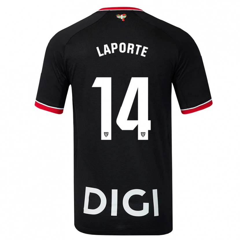 Danxen Men Aymeric Laporte #14 Black White Red Away Jersey 2026/27 T-Shirt