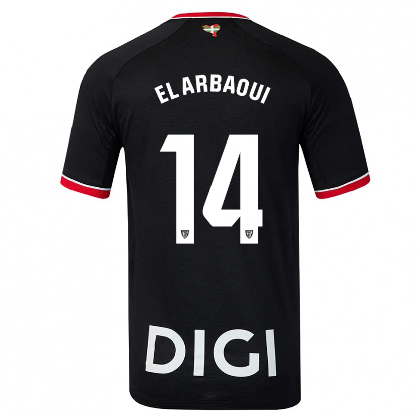 Danxen Men Ilyas El Arbaoui #14 Black White Red Away Jersey 2026/27 T-Shirt