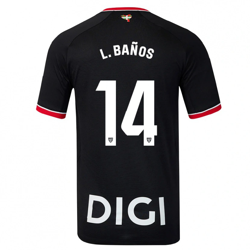 Danxen Men Leire Baños Indakoetxea #14 Black White Red Away Jersey 2026/27 T-Shirt