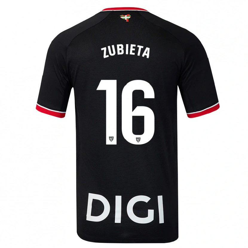 Danxen Men Maite Zubieta Arambarri #16 Black White Red Away Jersey 2026/27 T-Shirt