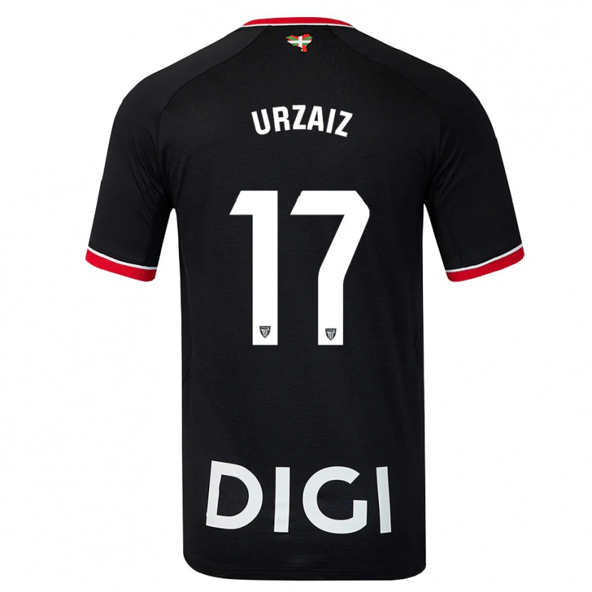 Danxen Men Unax Urzaiz #17 Black White Red Away Jersey 2026/27 T-Shirt