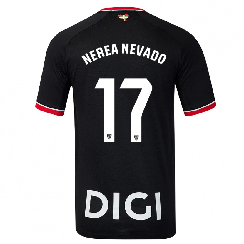 Danxen Men Nerea Nevado Gómez #17 Black White Red Away Jersey 2026/27 T-Shirt