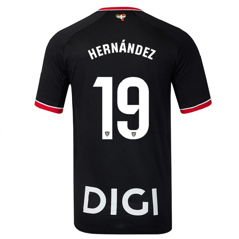 Danxen Men Egoitz Hernández #19 Black White Red Away Jersey 2026/27 T-Shirt