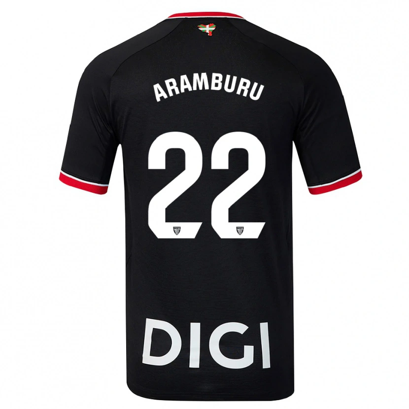 Danxen Men Beñat Aramburu #22 Black White Red Away Jersey 2026/27 T-Shirt