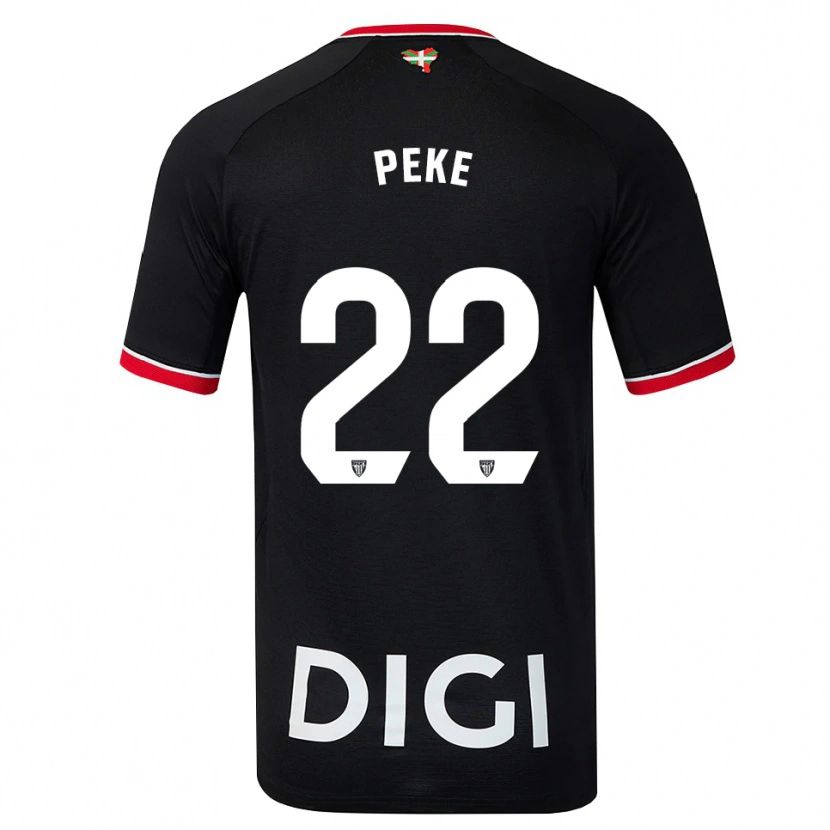 Danxen Men Ainize Barea Nuñez #22 Black White Red Away Jersey 2026/27 T-Shirt