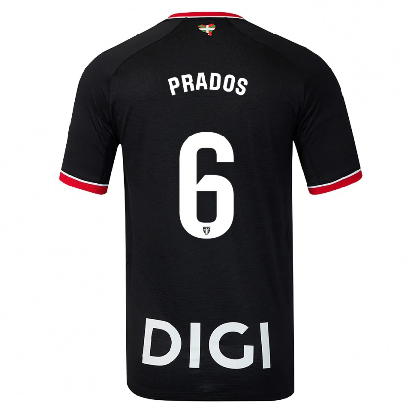 Danxen Men Beñat Prados #6 Black White Red Away Jersey 2026/27 T-Shirt