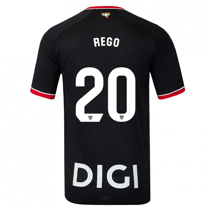 Danxen Men Alejandro Rego #20 Black White Red Away Jersey 2026/27 T-Shirt