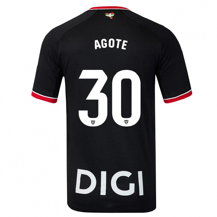 Danxen Men Daniela Agote Aguirre #30 Black White Red Away Jersey 2026/27 T-Shirt