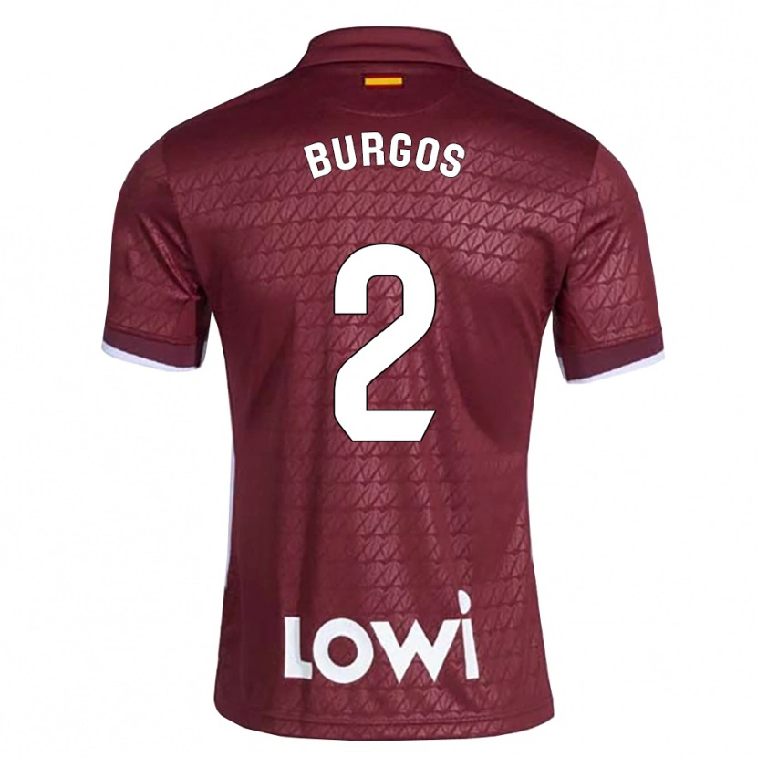 Danxen Men Curro Burgos #2 Dark Red White Away Jersey 2026/27 T-Shirt