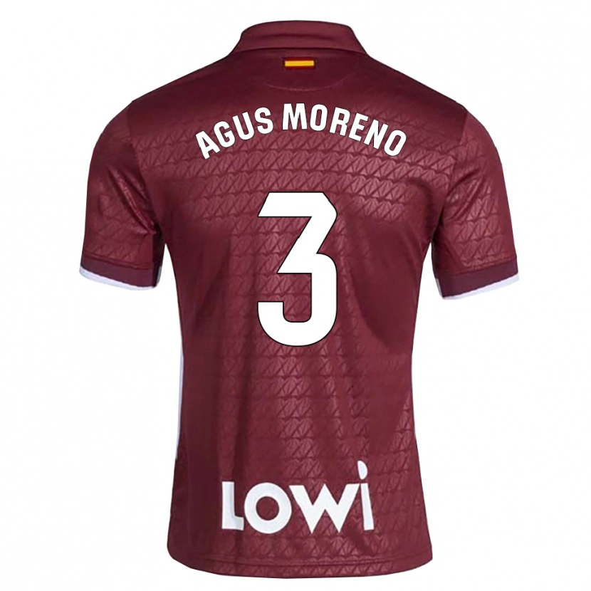 Danxen Men Agus Moreno #3 Dark Red White Away Jersey 2026/27 T-Shirt