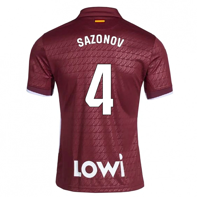 Danxen Men Saba Sazonov #4 Dark Red White Away Jersey 2026/27 T-Shirt