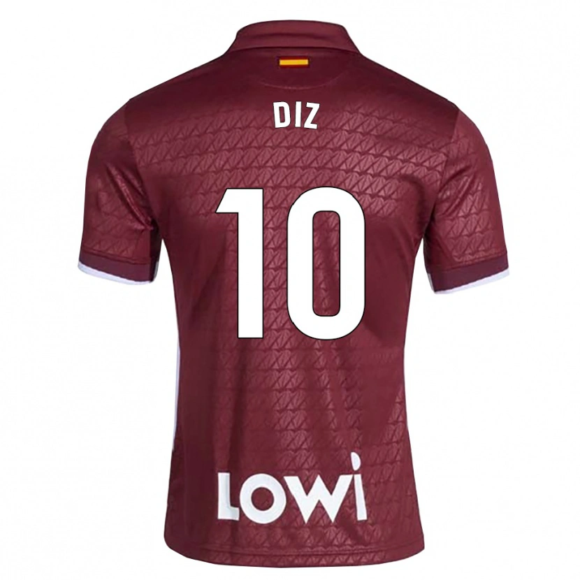 Danxen Men Rafa Diz #10 Dark Red White Away Jersey 2026/27 T-Shirt