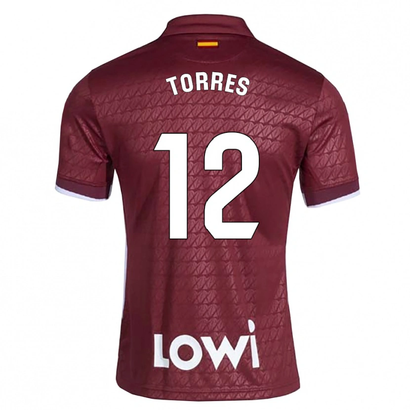 Danxen Men Rubén Torres #12 Dark Red White Away Jersey 2026/27 T-Shirt