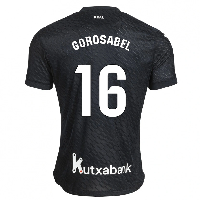 Danxen Men Gorka Gorosabel #16 Black White Away Jersey 2026/27 T-Shirt