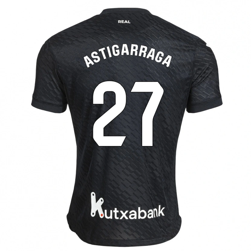 Danxen Men Eneko Astigarraga #27 Black White Away Jersey 2026/27 T-Shirt