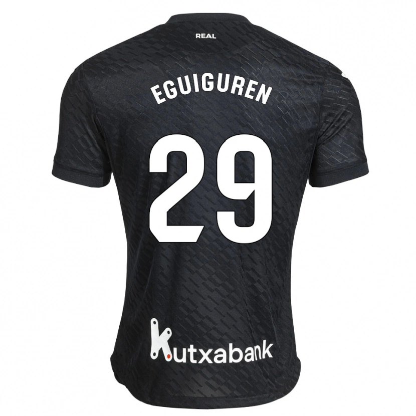 Danxen Men Intza Eguiguren Beraza #29 Black White Away Jersey 2026/27 T-Shirt