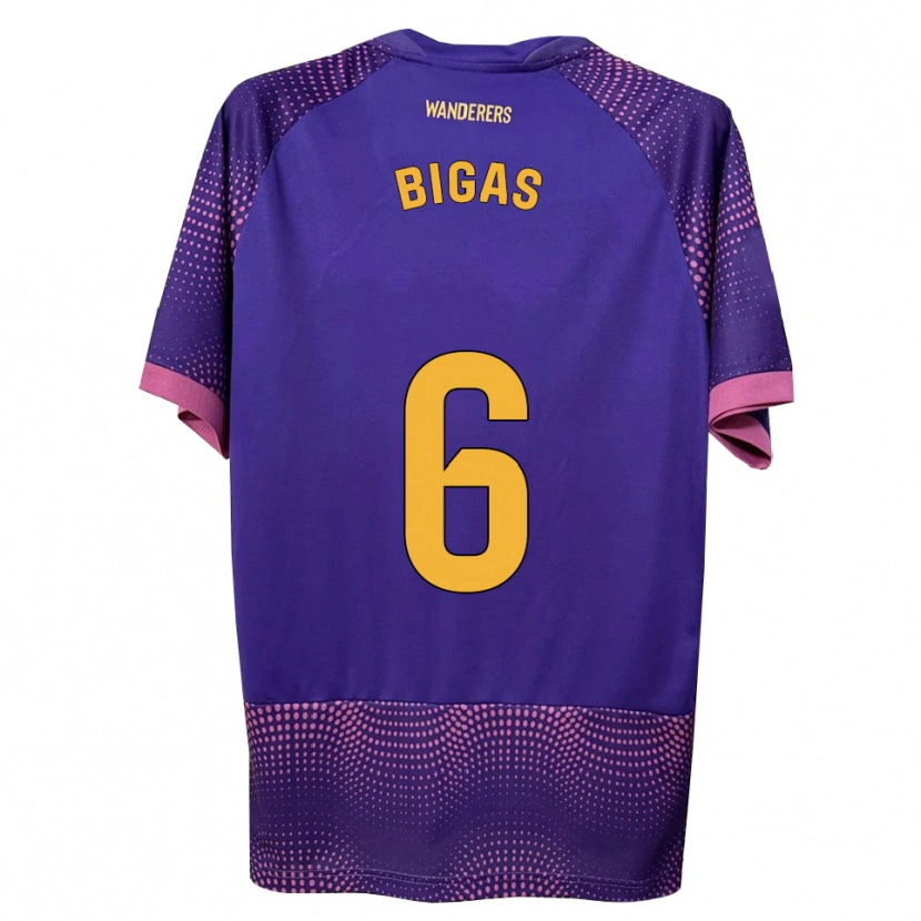 Danxen Men Pedro Bigas #6 Purple White Pink Away Jersey 2026/27 T-Shirt