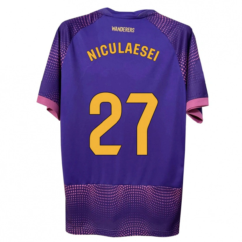 Danxen Men Albert Niculăesei #27 Purple White Pink Away Jersey 2026/27 T-Shirt