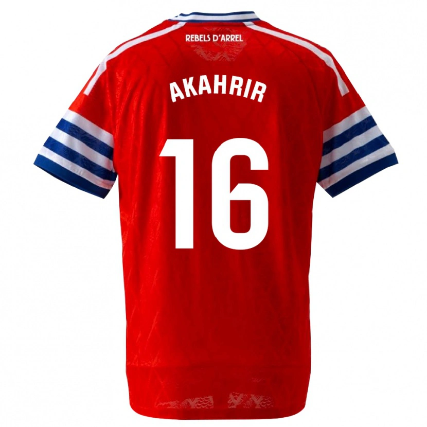 Danxen Men Mohamed Akahrir #16 Royal Blue Red Away Jersey 2026/27 T-Shirt