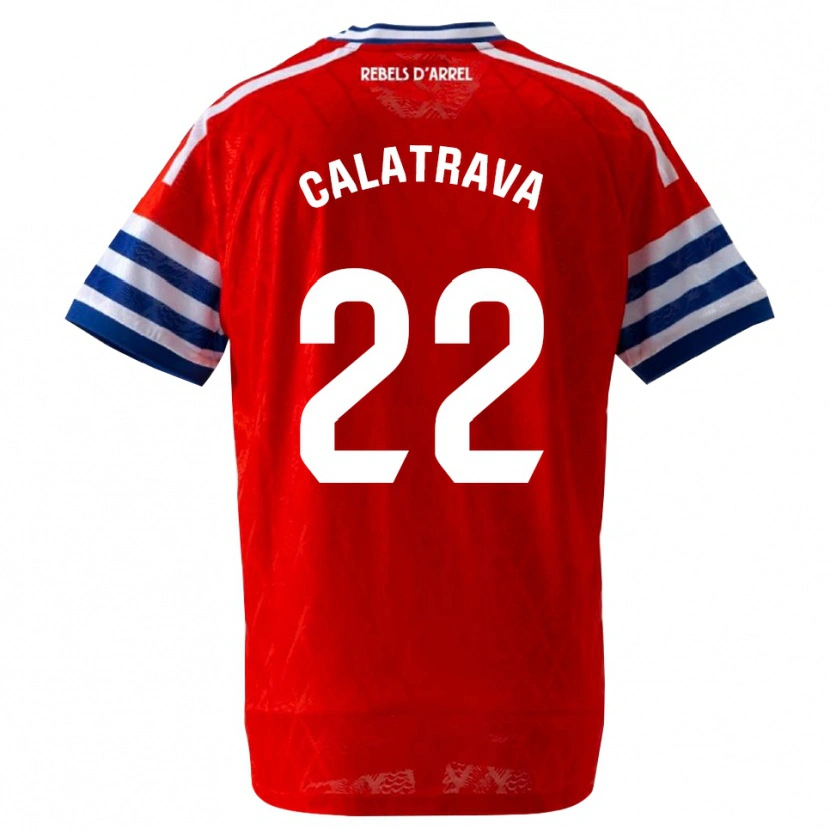 Danxen Men Álex Calatrava #22 Royal Blue Red Away Jersey 2026/27 T-Shirt