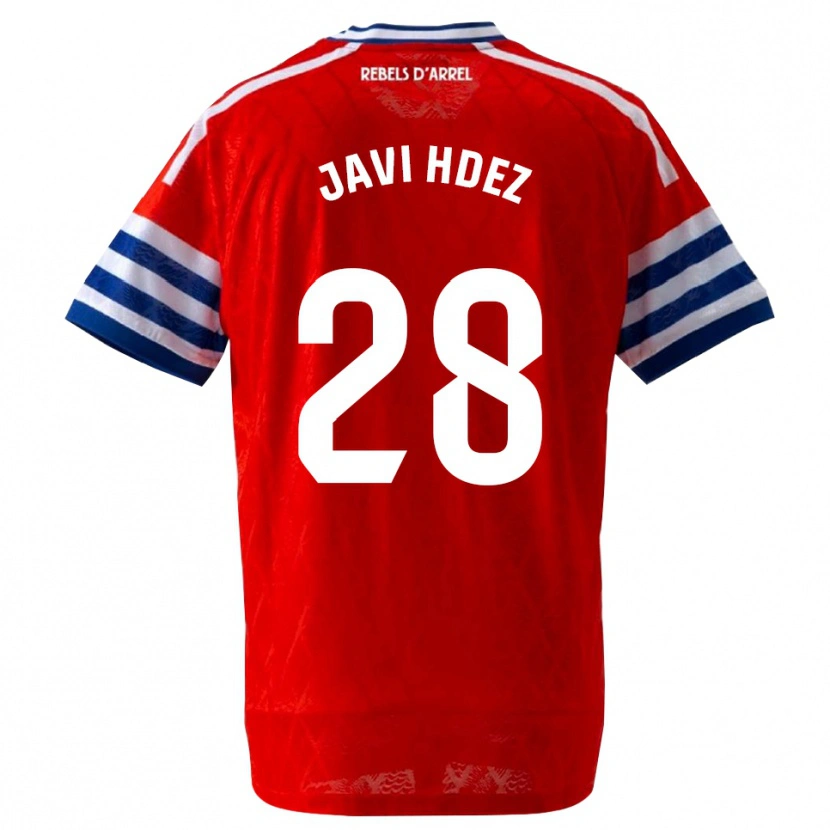 Danxen Men Javi Hernández #28 Royal Blue Red Away Jersey 2026/27 T-Shirt