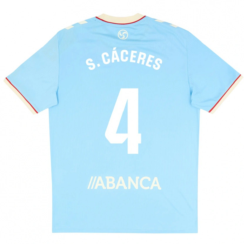 Danxen Women Sebastián Cáceres #4 Sky Blue White Red Home Jersey 2026/27 T-Shirt