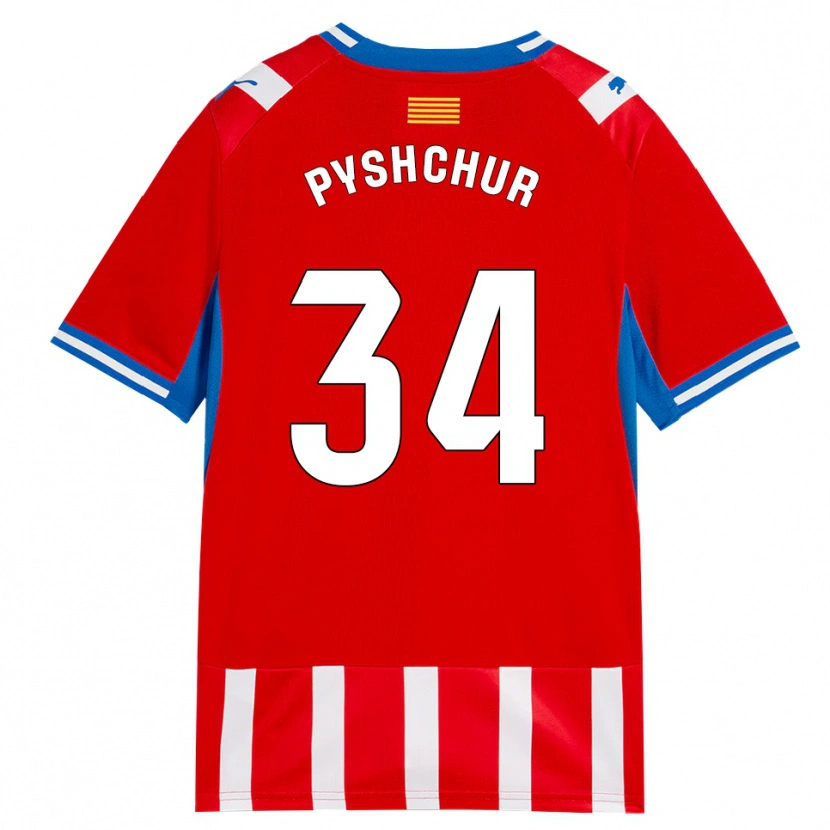 Danxen Women Oleksandr Pyshchur #34 Red White Sky Blue Home Jersey 2026/27 T-Shirt