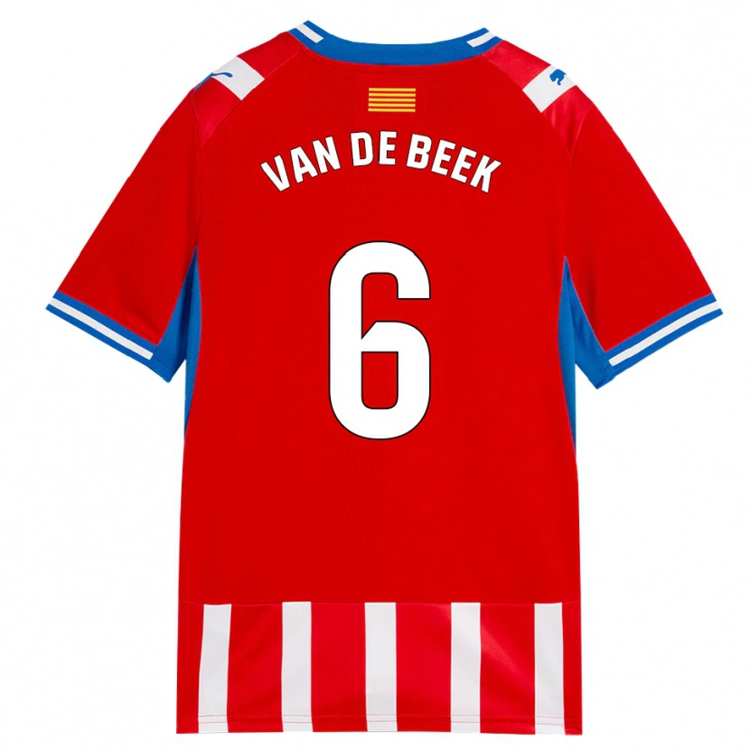Danxen Women Donny Van De Beek #6 Red White Sky Blue Home Jersey 2026/27 T-Shirt