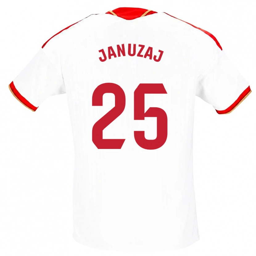 Danxen Women Adnan Januzaj #25 White Red Home Jersey 2026/27 T-Shirt