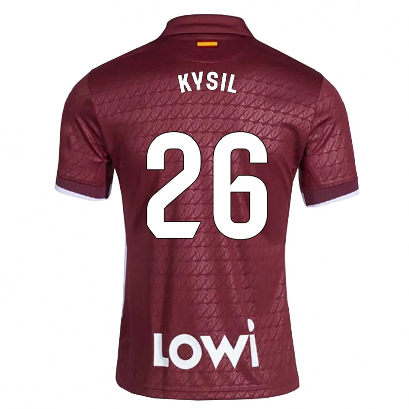 Danxen Women Vladyslav Kysil #26 Dark Red White Away Jersey 2026/27 T-Shirt