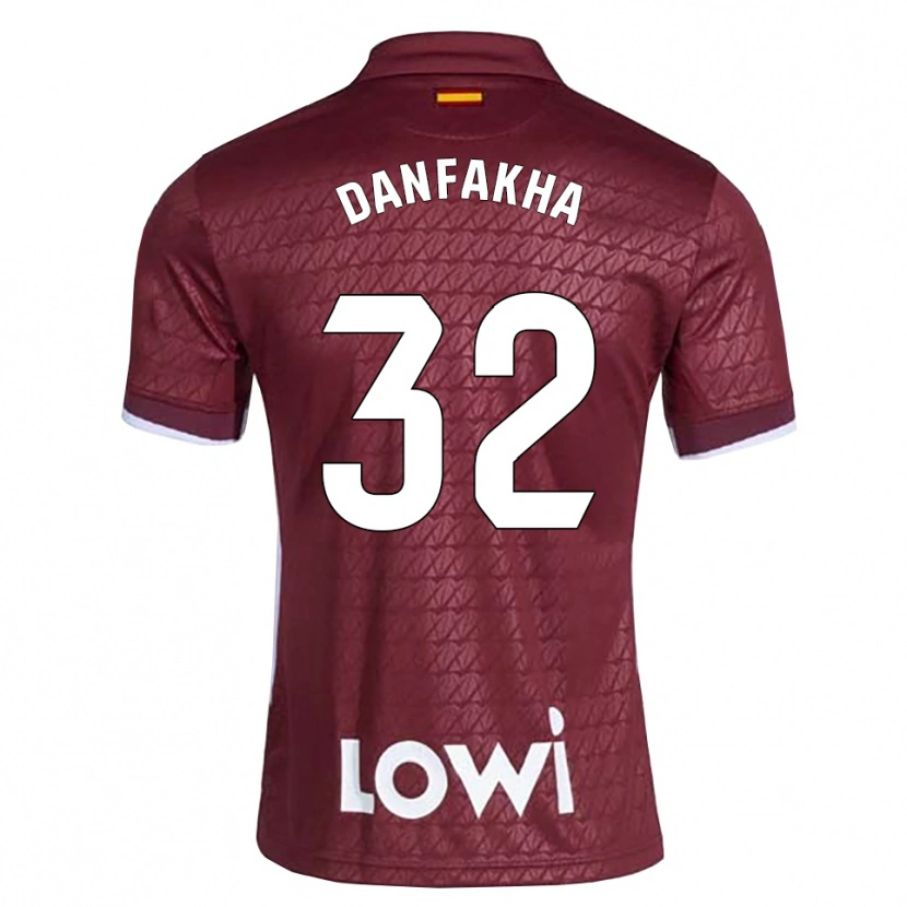 Danxen Women Ibrahima Danfakha #32 Dark Red White Away Jersey 2026/27 T-Shirt