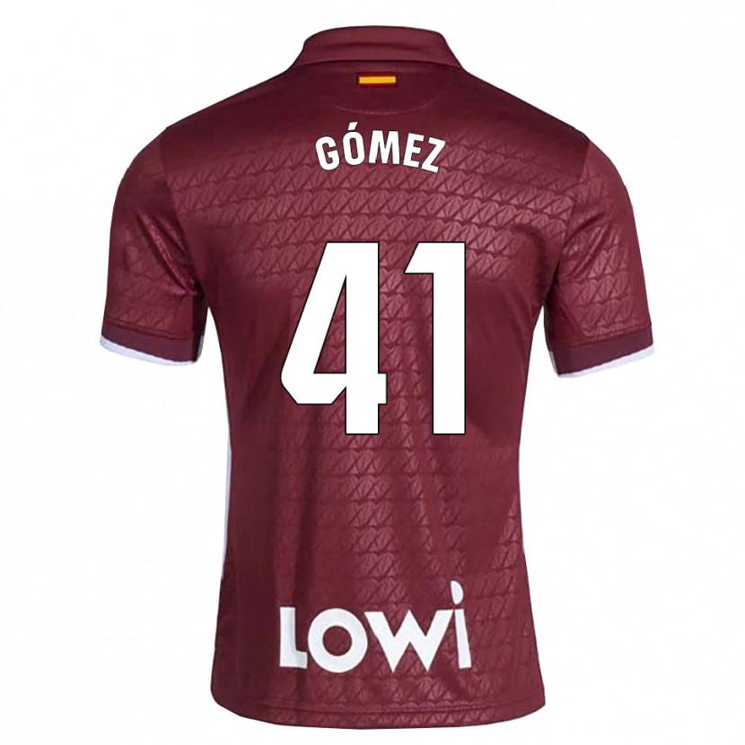 Danxen Women Álvaro Gómez #41 Dark Red White Away Jersey 2026/27 T-Shirt