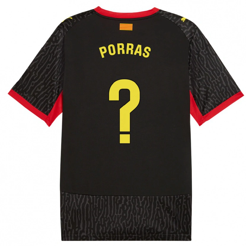 Danxen Women Hugo Porras #0 Black Yellow Red Away Jersey 2026/27 T-Shirt