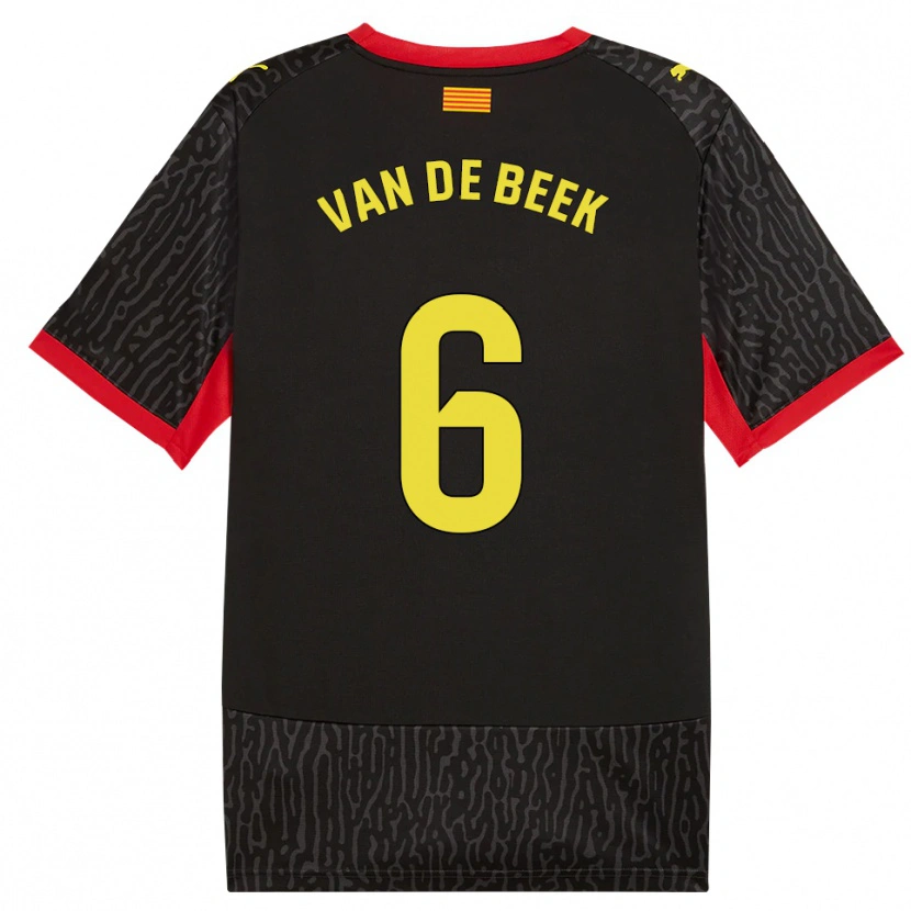 Danxen Women Donny Van De Beek #6 Black Yellow Red Away Jersey 2026/27 T-Shirt