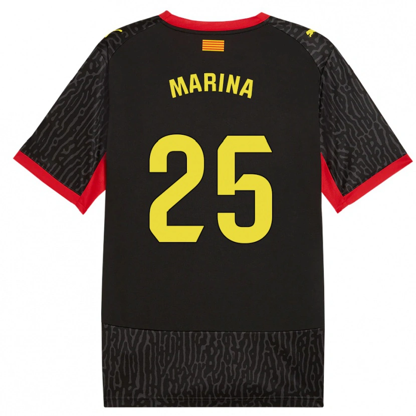 Danxen Women Sergi Marina #25 Black Yellow Red Away Jersey 2026/27 T-Shirt