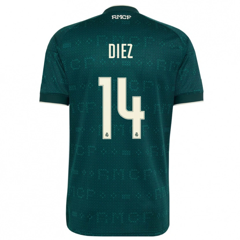Danxen Women Carlos Diez #14 Dark Slate Gray White Away Jersey 2026/27 T-Shirt
