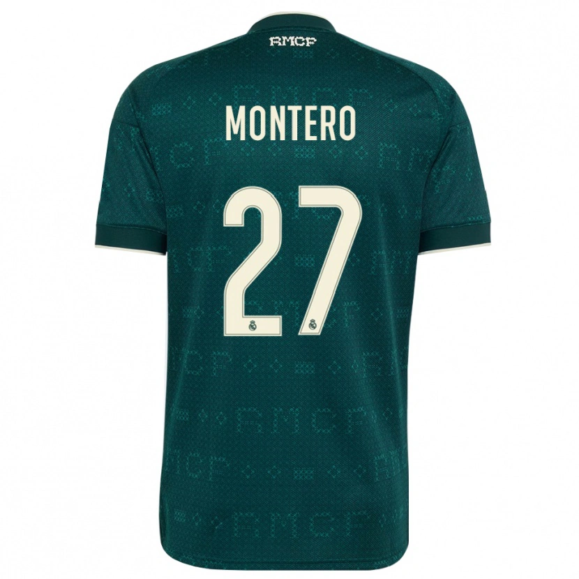 Danxen Women Pablo Montero #27 Dark Slate Gray White Away Jersey 2026/27 T-Shirt