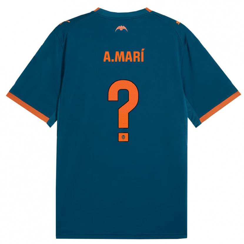 Danxen Women Alberto Marí #0 Steel Blue Orange Away Jersey 2026/27 T-Shirt